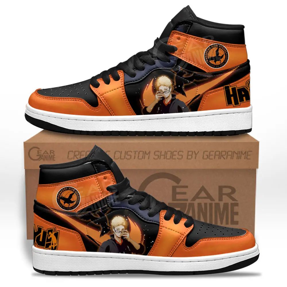 Air JD Hightop Shoes Kei Tsukishima JD1s Sneakers Haikyuu Custom Anime Shoes