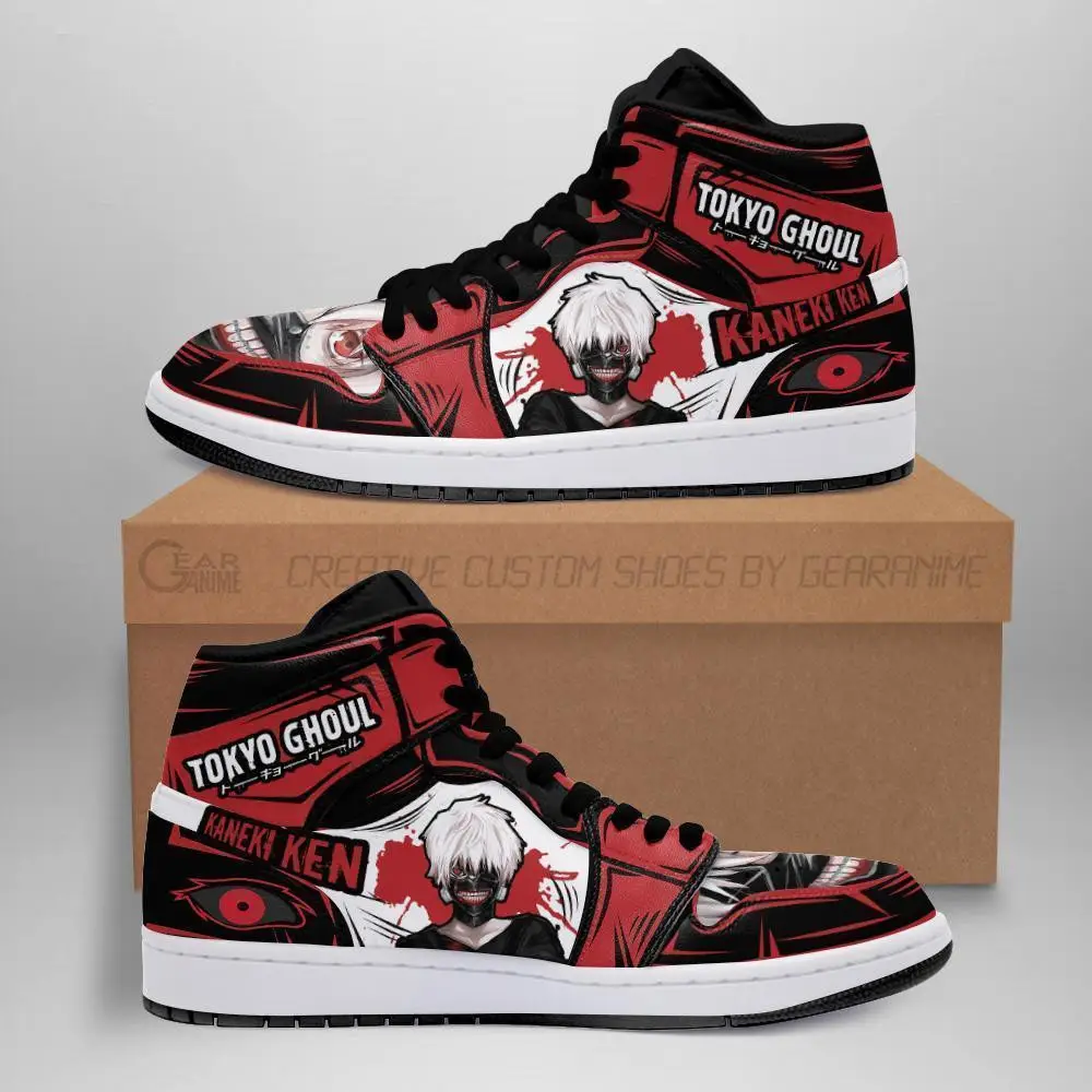 Air JD Hightop Shoes Ken Kaneki JD1s Sneakers Custom Anime Shoes