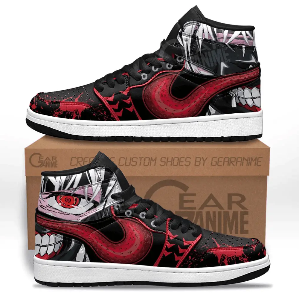Air JD Hightop Shoes Ken Kaneki JD1s Sneakers Tokyo Ghoul Custom Anime Shoes