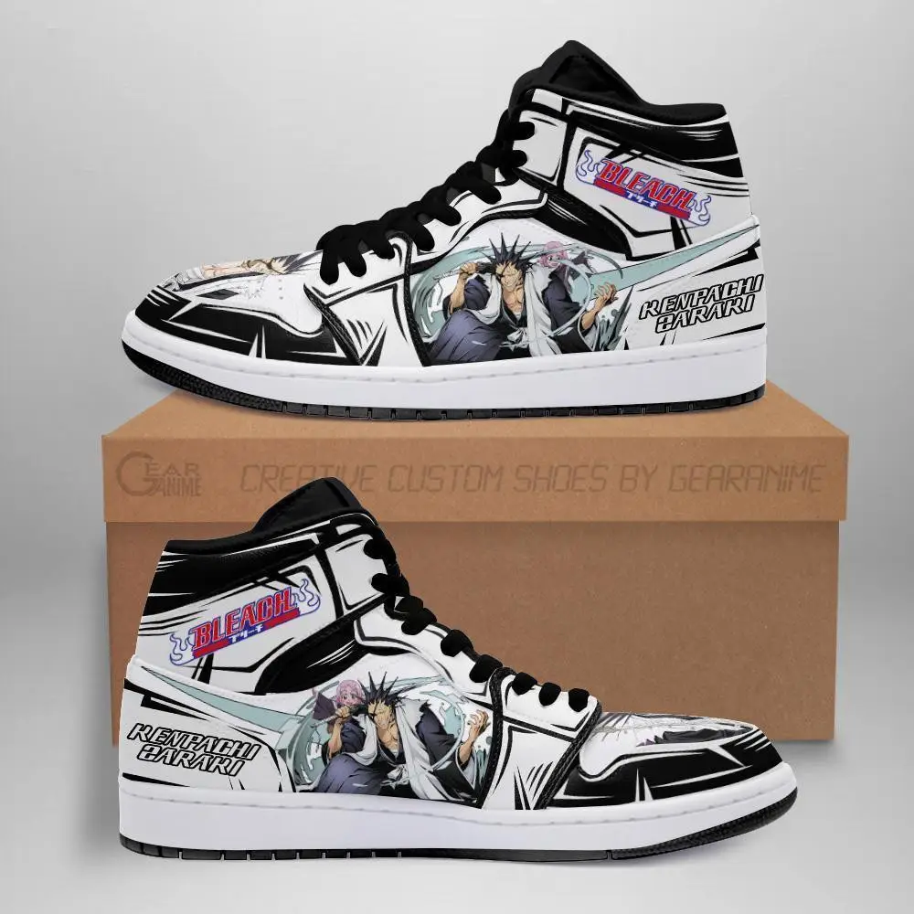 Air JD Hightop Shoes Kenpachi And Yachiru JD1s Sneakers Bleach Anime Shoes Fan Gift Idea MN05 Air JD Hightop Shoes Kenpachi And Yachiru JD1s Sneakers Bleach Anime Shoes Fan Gift Idea MN05 - Image 1
