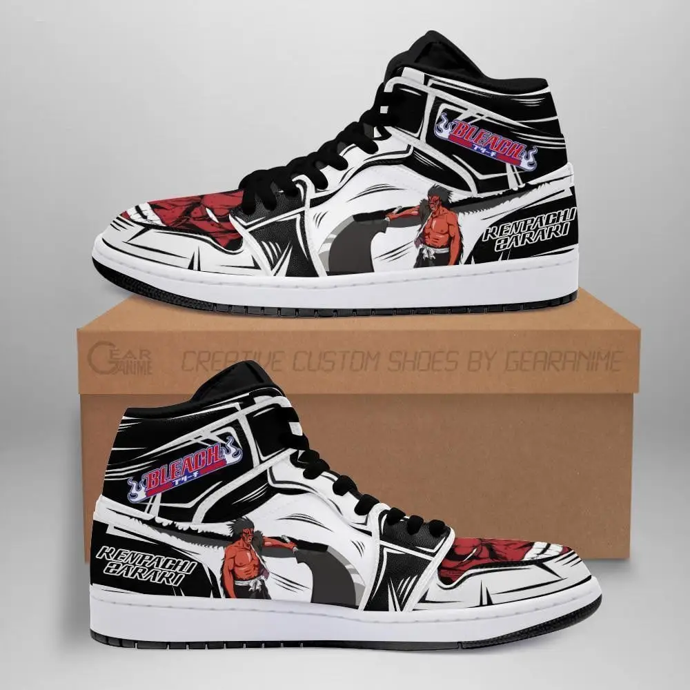 Air JD Hightop Shoes Kenpachi JD1s Sneakers Bankai Bleach Anime Shoes Fan Gift Idea MN05