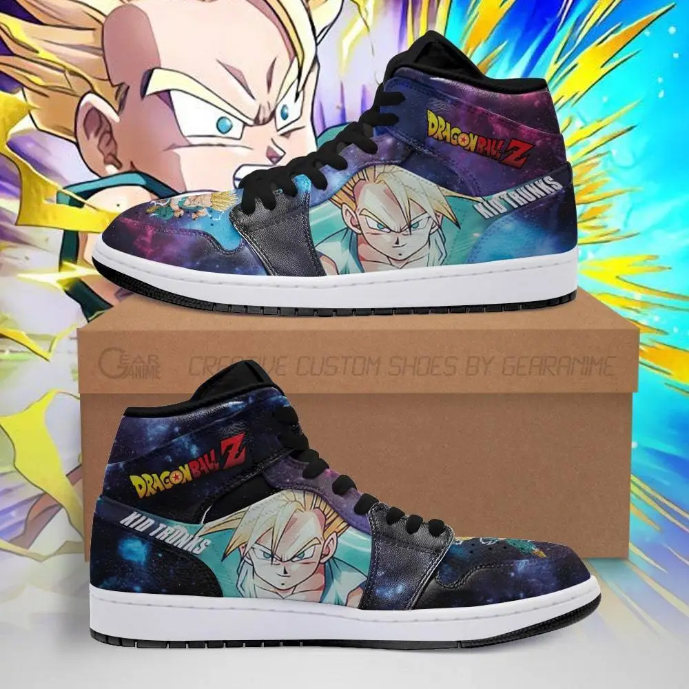 Air JD Hightop Shoes Kid Trunks JD1s Sneakers Galaxy Custom Dragon Ball Anime Shoes