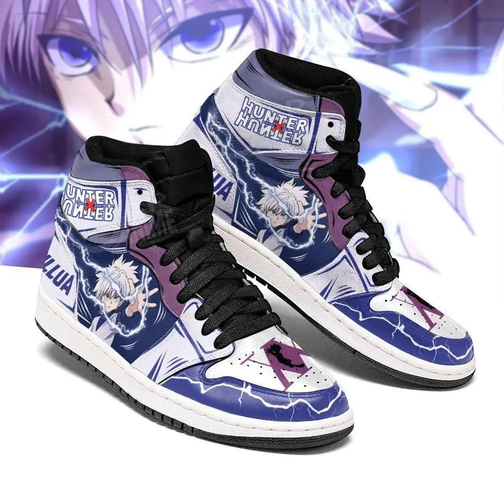 Air JD Hightop Shoes Killua Hunter X Hunter JD1s Sneakers Lightning HxH Anime Shoes