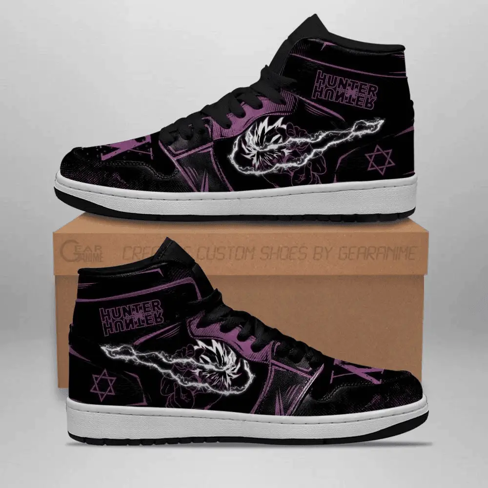 Air JD Hightop Shoes Killua Zoldyck Hunter X Hunter JD1s Sneakers Power HxH Anime Shoes