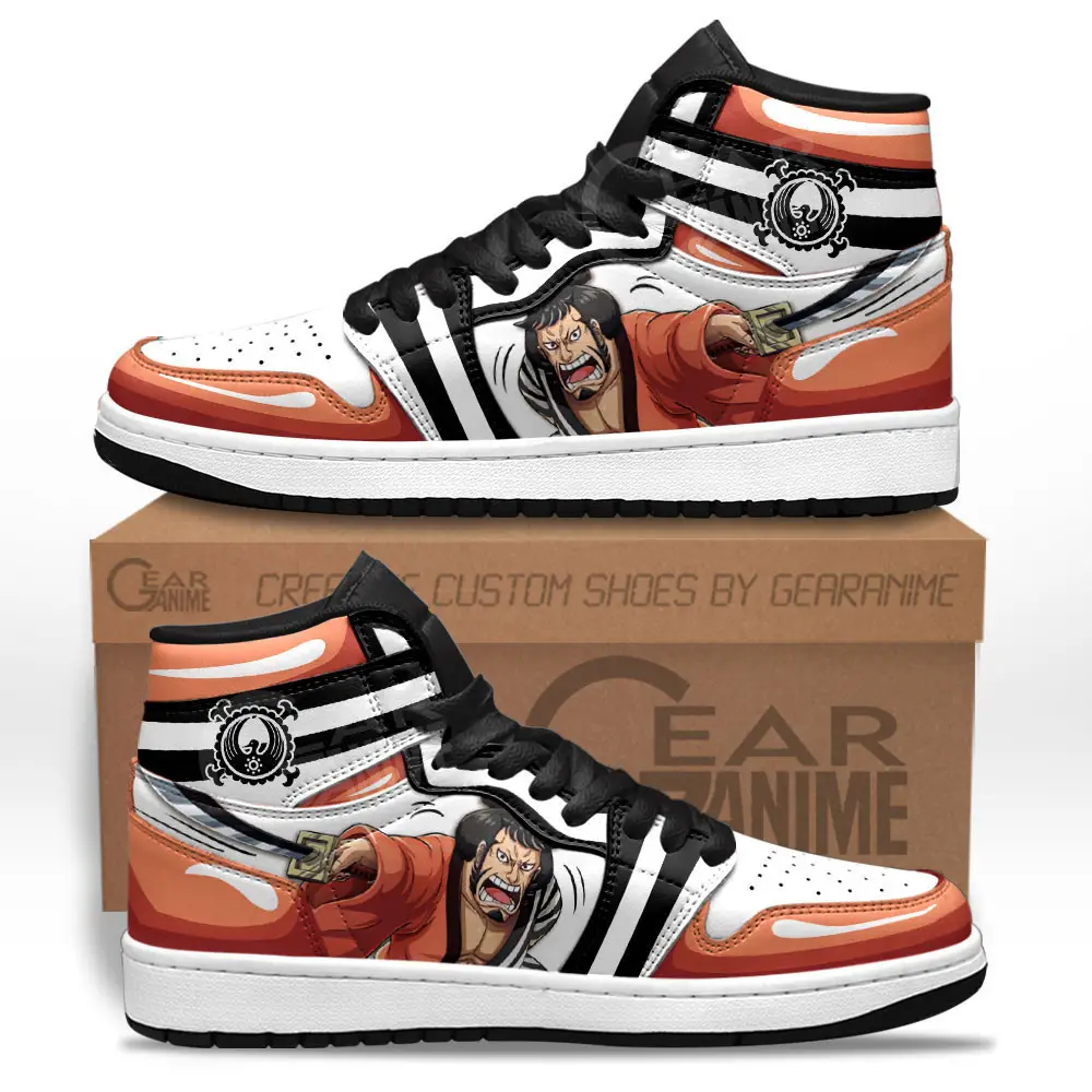 Air JD Hightop Shoes Kinemon JD1s Sneakers Custom One Piece Anime Shoes Gifts