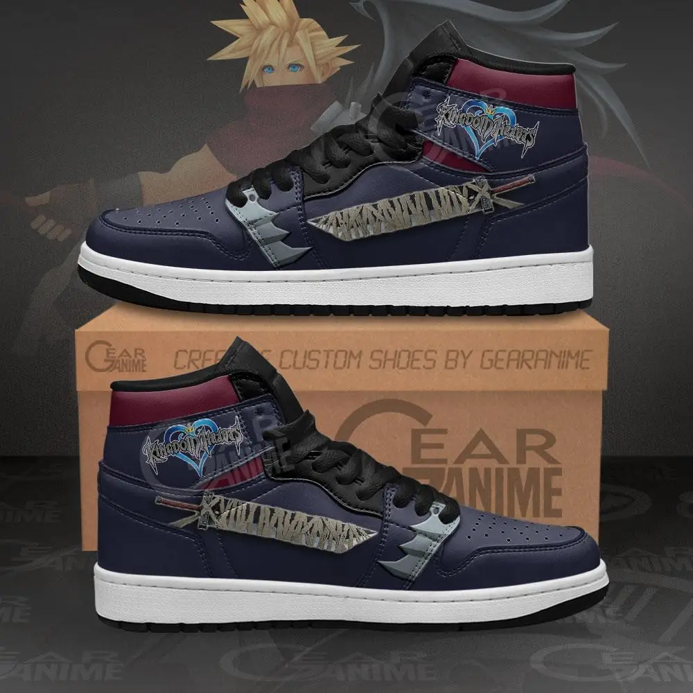 Air JD Hightop Shoes Kingdom Hearts Cloud Sword JD1s Sneakers Custom Anime Shoes
