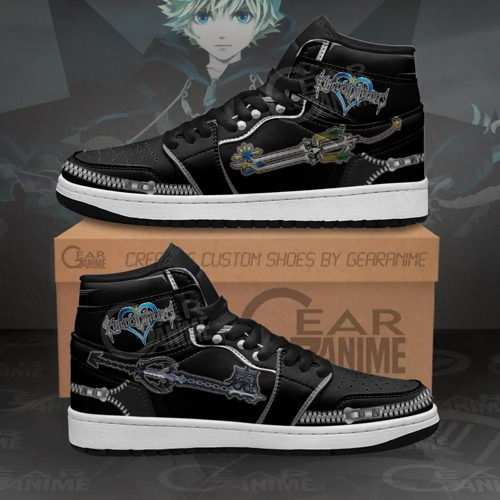 Air JD Hightop Shoes Kingdom Hearts Roxas Sword JD1s Sneakers Custom Anime Shoes