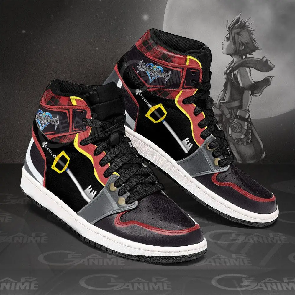 Air JD Hightop Shoes Kingdom Hearts Sora's Keyblade JD Sneakers Custom For Fans