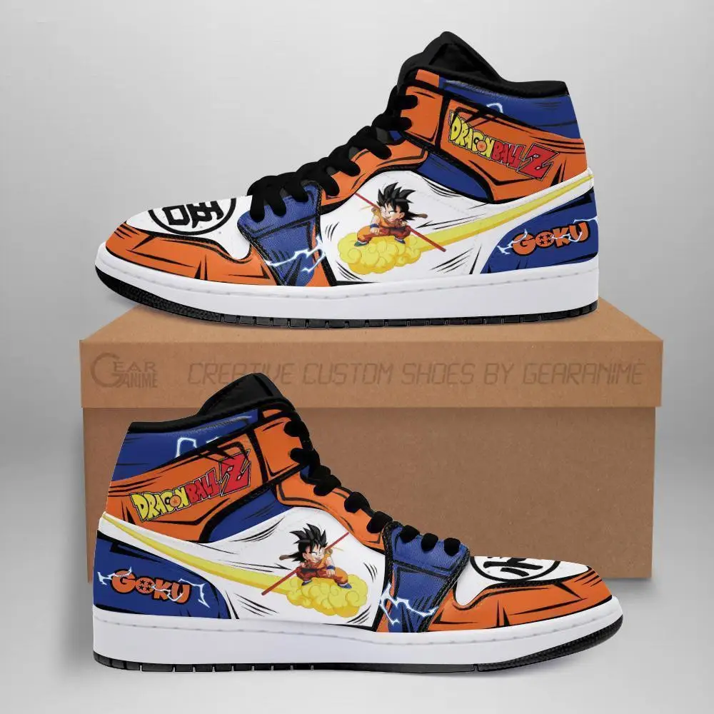 Air JD Hightop Shoes Kintoun Goku JD1s Sneakers Custom Flying Nimbus Anime Dragon Ball Shoes