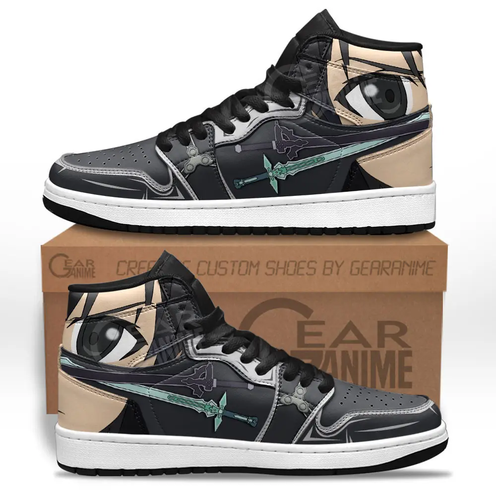 Air JD Hightop Shoes Kirito JD1s Sneakers Sword Art Online Custom Anime Shoes