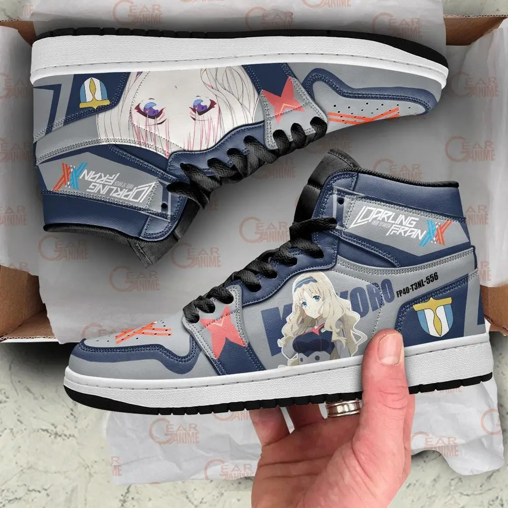 Air JD Hightop Shoes Kokoro Darling In The Franxx JD1s Sneakers Code 556 Anime Shoes