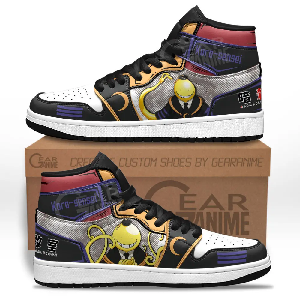 Air JD Hightop Shoes Koro Sensei JD1s Sneakers Custom Assassination Classroom Anime Shoes