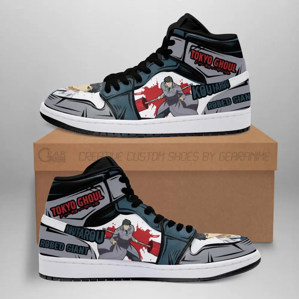 Air JD Hightop Shoes Koutarou Amon JD1s Sneakers Custom Tokyo Ghoul Anime Shoes MN05