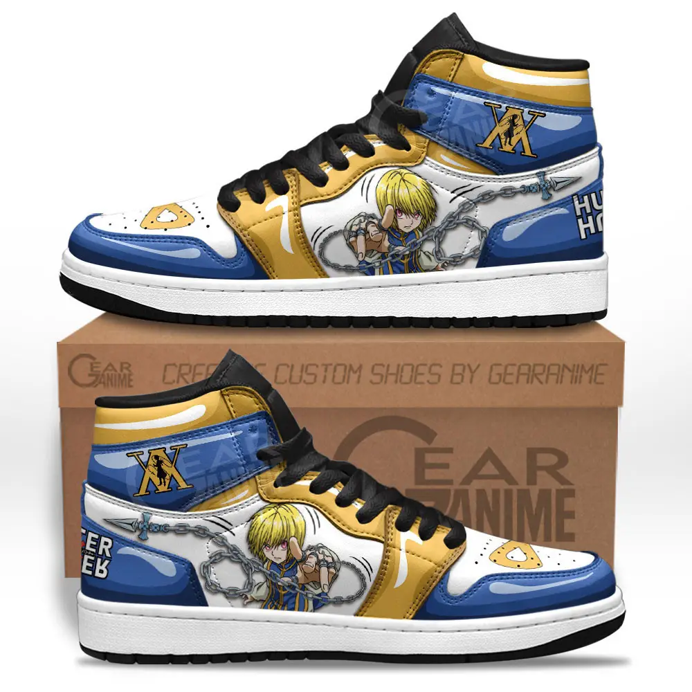 Air JD Hightop Shoes Kurapika JD1s Sneakers Custom Hunter X Hunter Anime Shoes