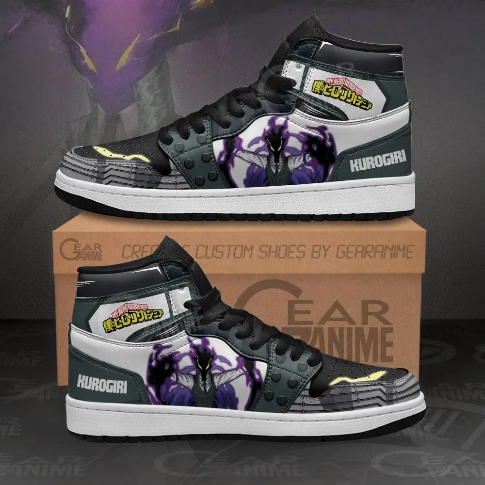 Air JD Hightop Shoes Kurogiri JD1s Sneakers My Hero Academia Anime Shoes