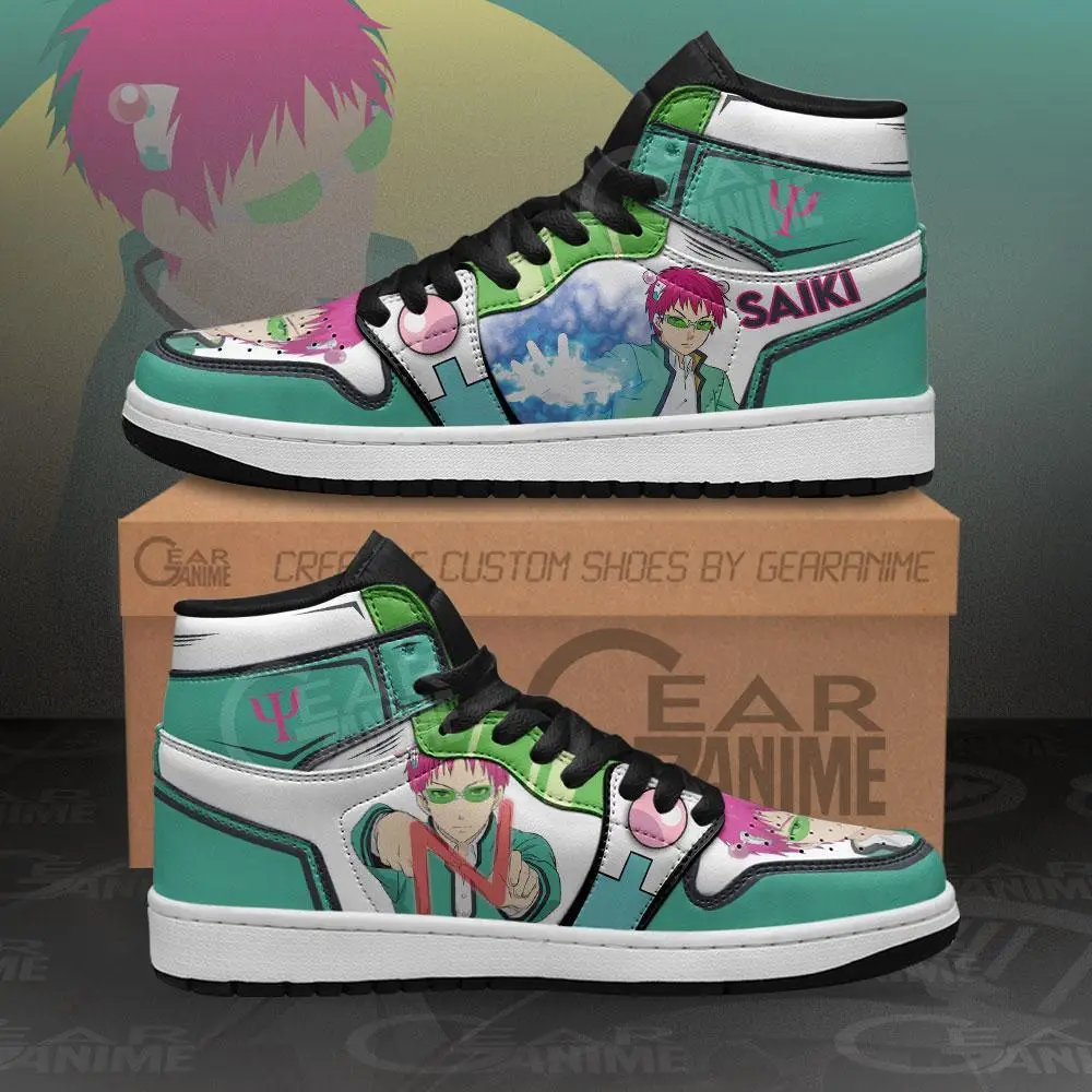Air JD Hightop Shoes Kusuo Saiki JD1s Sneakers Custom The Disastrous Life of Saiki K Anime Shoes