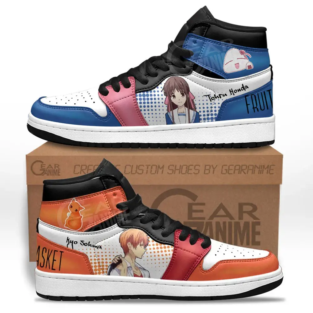 Air JD Hightop Shoes Kyou Souma and Tohru Honda JD1s Sneakers Fruits Basket Custom Anime Shoes