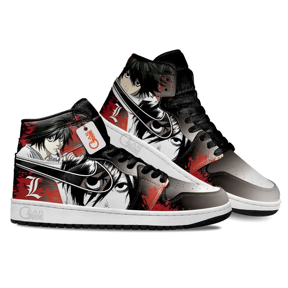 Air JD Hightop Shoes L Lawliet Anime Shoes Custom Sneakers MN2102 Air JD Hightop Shoes L Lawliet Anime Shoes Custom Sneakers MN2102 - Image 1