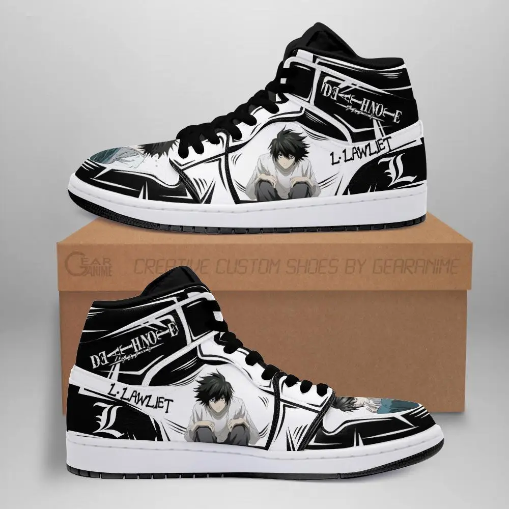 Air JD Hightop Shoes L. Lawliet JD1s Sneakers Custom Death Note Anime Shoes Fan MN05 Air JD Hightop Shoes L. Lawliet JD1s Sneakers Custom Death Note Anime Shoes Fan MN05 - Image 1