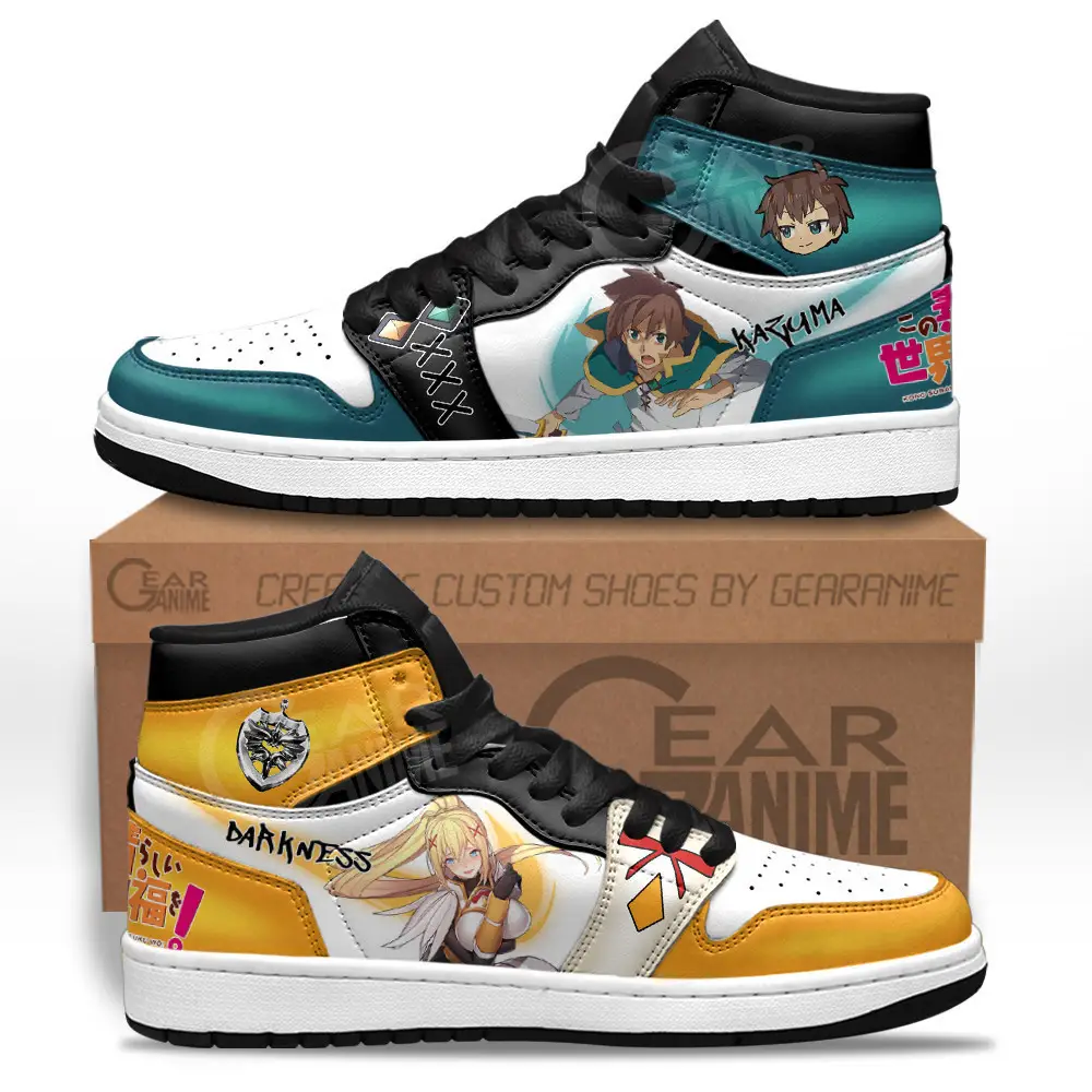 Air JD Hightop Shoes Lalatina Dustiness Ford and Kazuma Satou JD1s Sneakers KonoSuba Custom Anime Shoes