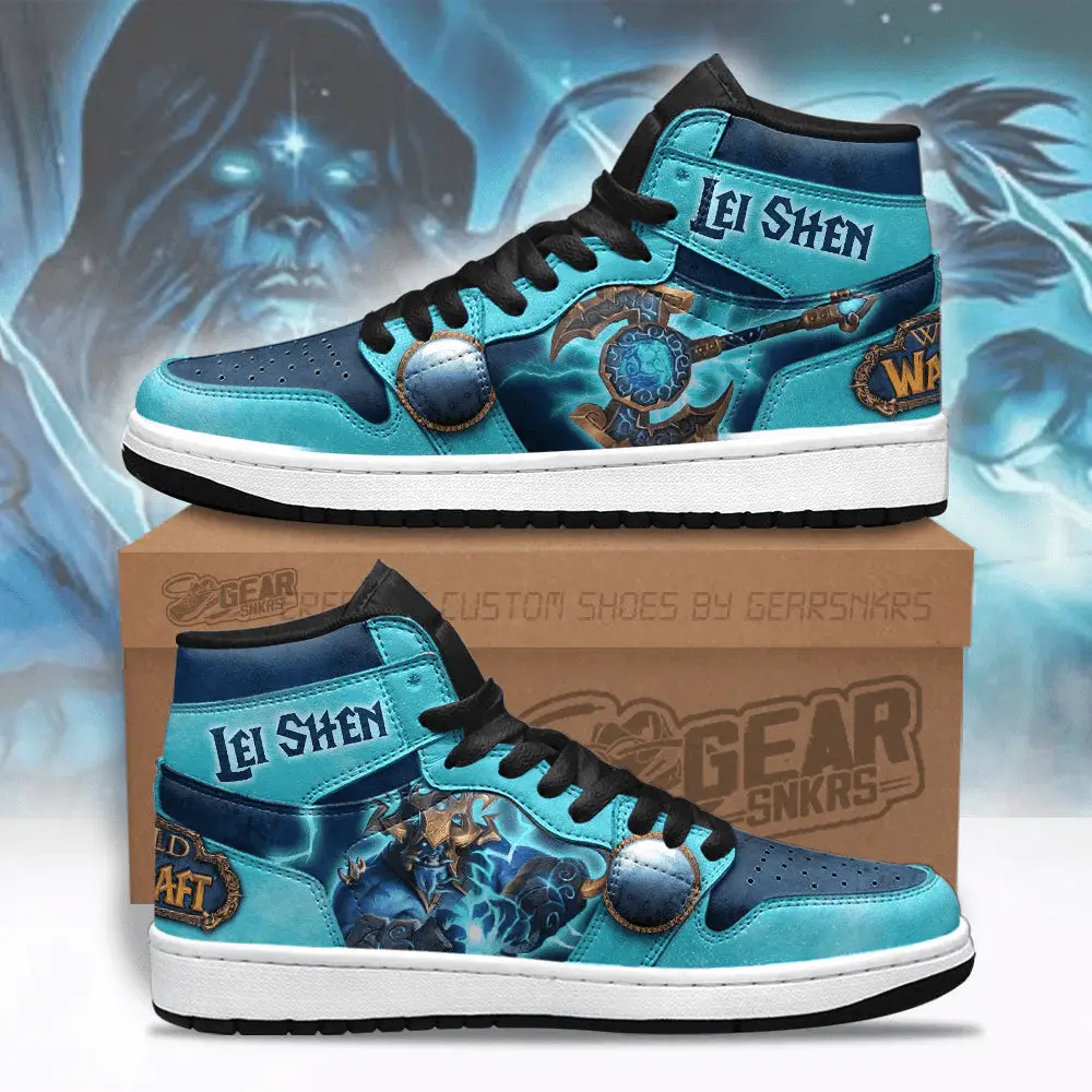 Air JD Hightop Shoes Lei Shen World of Warcraft J1 Shoes Custom For Fans