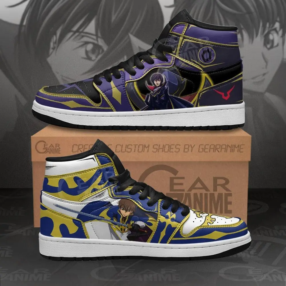 Air JD Hightop Shoes Lelouch and Suzaku JD1s Sneakers Custom Anime Code Geass Shoes Air JD Hightop Shoes Lelouch and Suzaku JD1s Sneakers Custom Anime Code Geass Shoes - Image 1