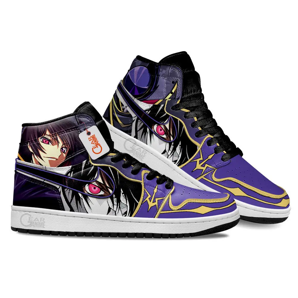 Air JD Hightop Shoes Lelouch Lamperouge Anime Shoes Custom Sneakers MN2102