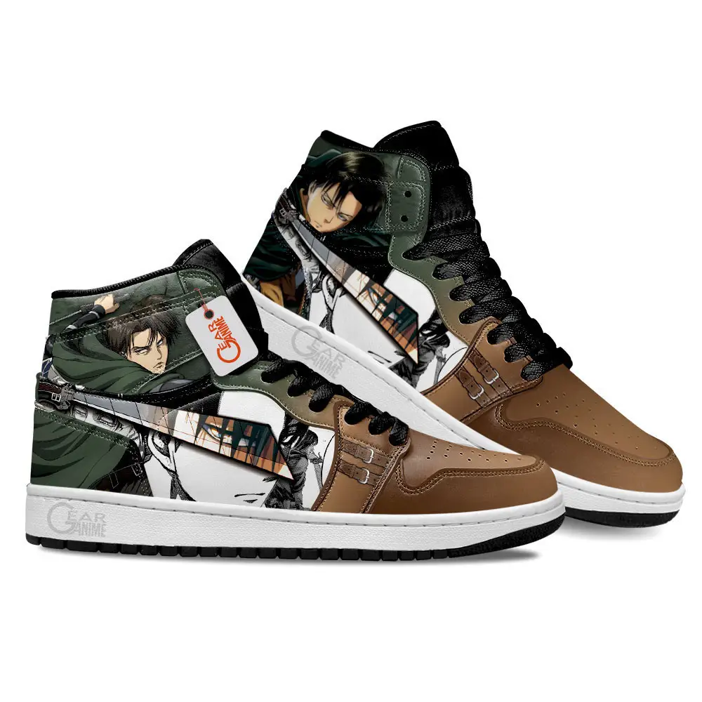 Air JD Hightop Shoes Levi Ackerman Anime Shoes Custom Sneakers MN2102