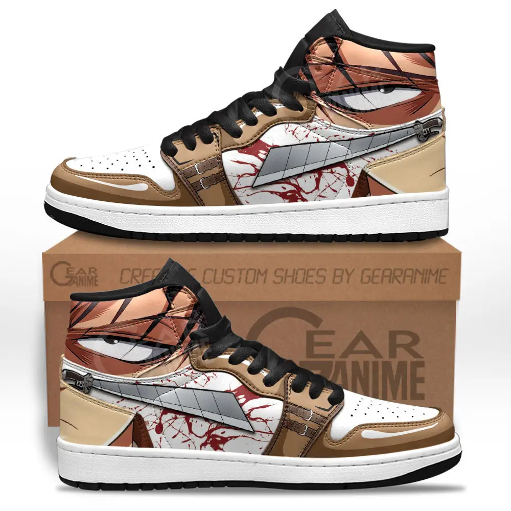 Air JD Hightop Shoes Levi Ackerman JD1s Sneakers Attack On Titan Custom Anime Shoes