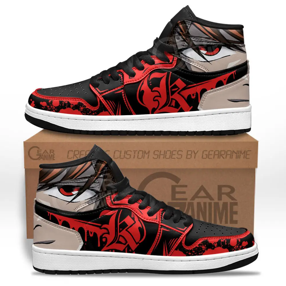Air JD Hightop Shoes Light Yagami JD1s Sneakers Death Note Custom Anime Shoes