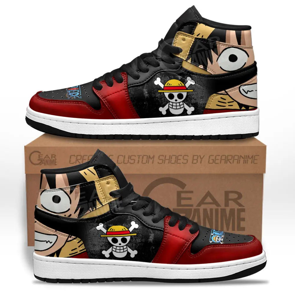 Air JD Hightop Shoes Luffy JD1s Sneakers One Piece Custom Anime Shoes Perfect Gift For Fans
