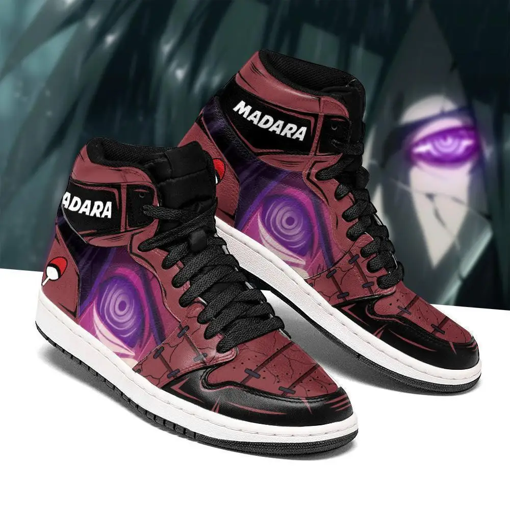 Air JD Hightop Shoes Madara Rinnegan Eye JD1s Sneakers Anime JD1s Sneakers Costume