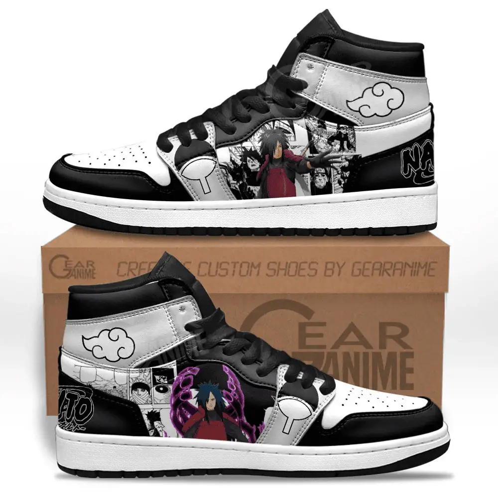 Air JD Hightop Shoes Madara Uchiha JD1s Sneakers Custom Manga Anime Shoes