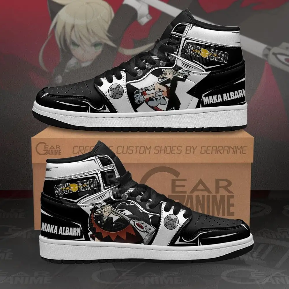 Air JD Hightop Shoes Maka Albarn JD1s Sneakers Soul Eater Custom Anime Shoes MN11
