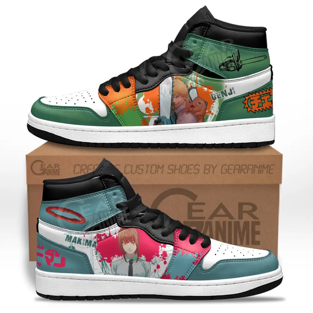 Air JD Hightop Shoes Makima and Denji JD1s Sneakers Chainsaw Man Custom Anime Shoes Air JD Hightop Shoes Makima and Denji JD1s Sneakers Chainsaw Man Custom Anime Shoes - Image 1