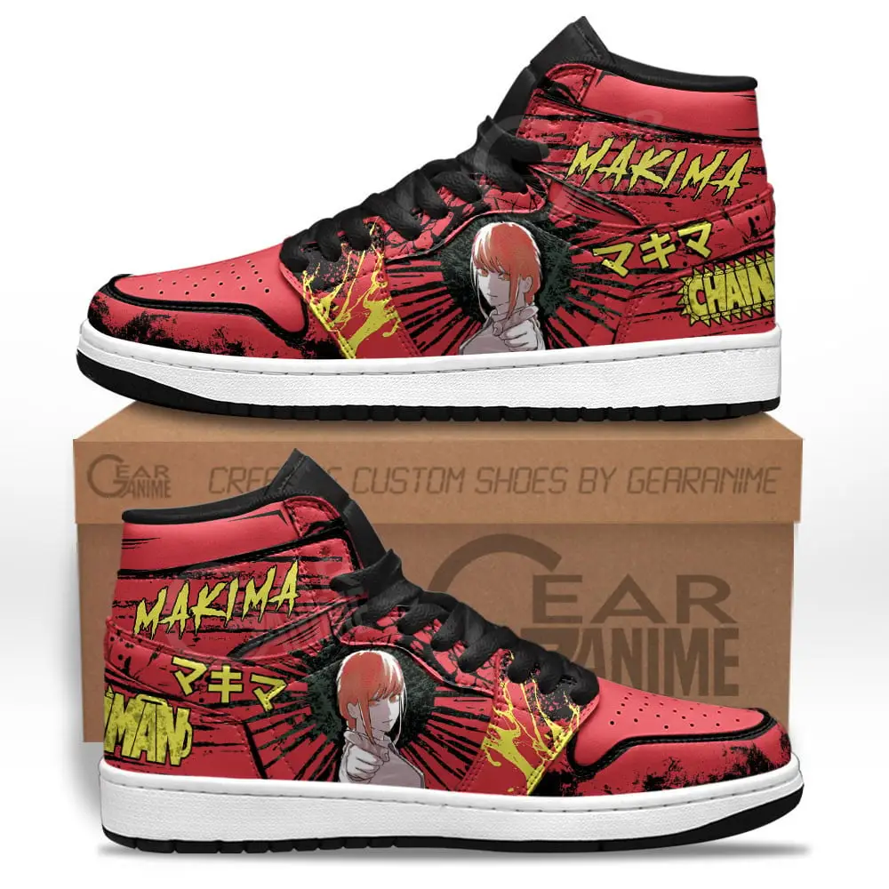 Air JD Hightop Shoes Makima JD1s Sneakers Chainsaw Man Custom Anime Shoes
