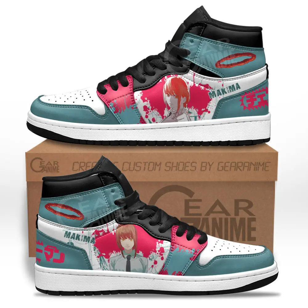 Air JD Hightop Shoes Makima JD1s Sneakers Chainsaw Man Custom Anime Shoes Pefect Gift Idea