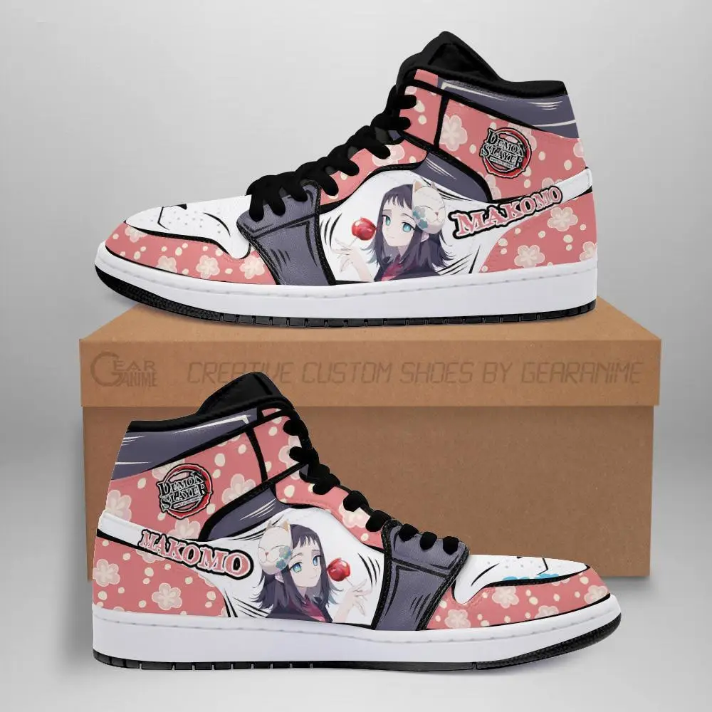 Air JD Hightop Shoes Makomo JD1s Sneakers Custom Anime Demon Slayer Shoes