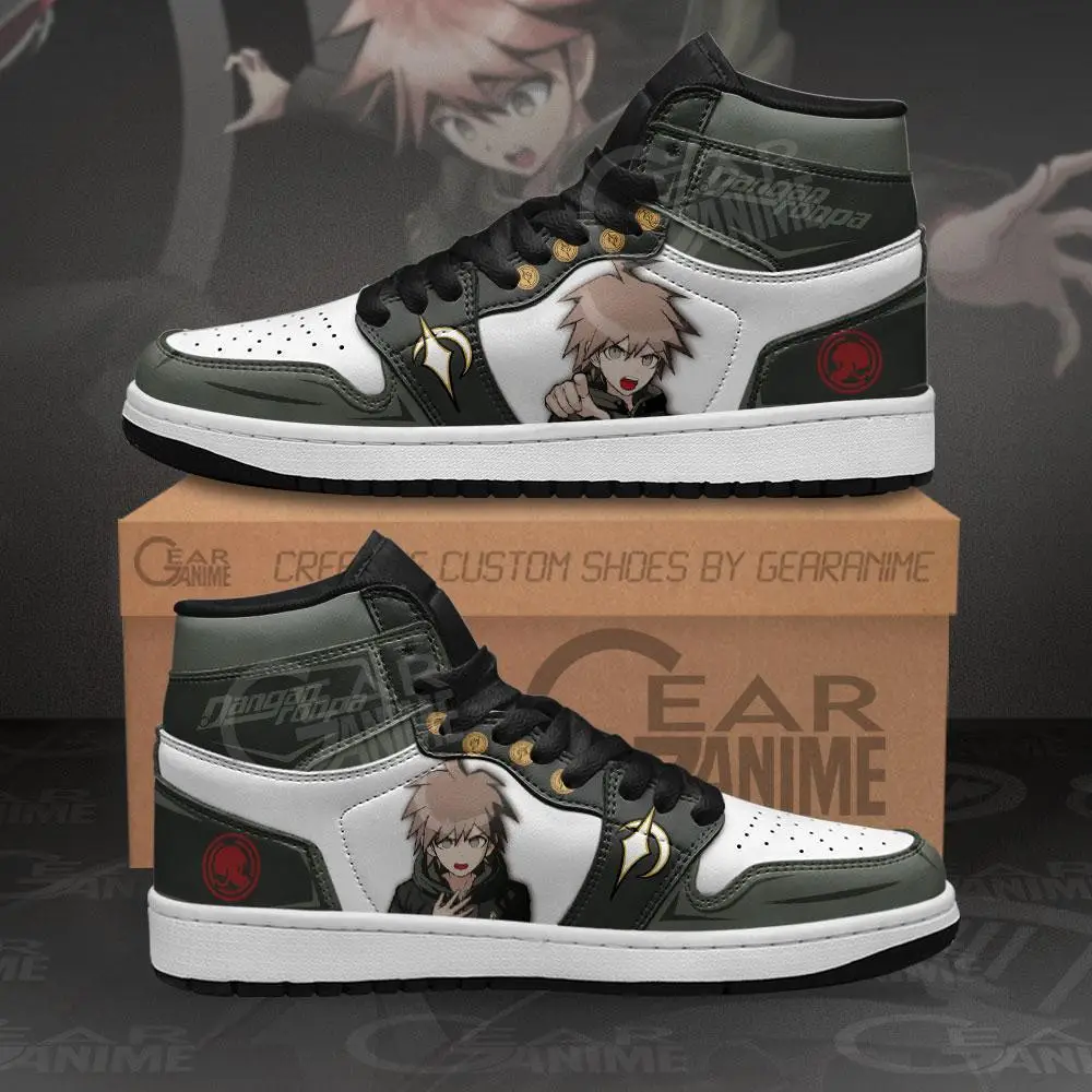 Air JD Hightop Shoes Makoto Naegi JD1s Sneakers Danganronpa Custom Anime Shoes