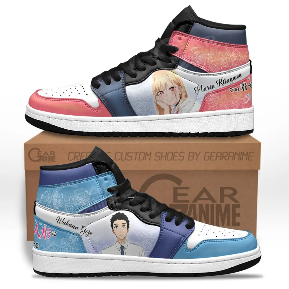 Air JD Hightop Shoes Marin Kitagawa and Wakana Gojo JD1s Sneakers My Dress-Up Darling Custom Anime Shoes