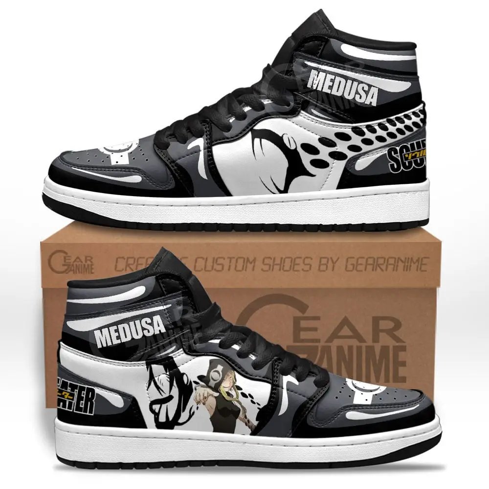 Air JD Hightop Shoes Medusa Gorgon JD1s Sneakers Soul Eater Custom Anime Shoes