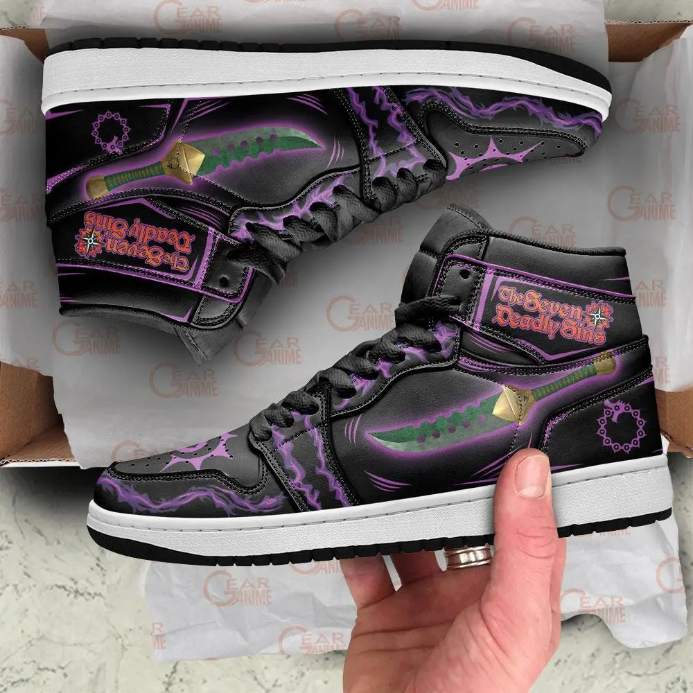 Air JD Hightop Shoes Meliodas Sword JD1s Sneakers Seven Deadly Sins Anime Shoes MN10