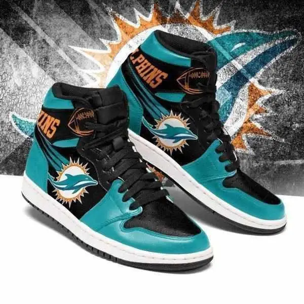 Air JD Hightop Shoes Miami Dolphins 2 Custom Shoes Sneakers JD Sneakers Hig Air JD Hightop Shoes Miami Dolphins 2 Custom Shoes Sneakers JD Sneakers Hig - Image 1
