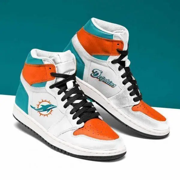 Air JD Hightop Shoes Miami Dolphins Sneaker Sneakers Shoes JD Sneakers High