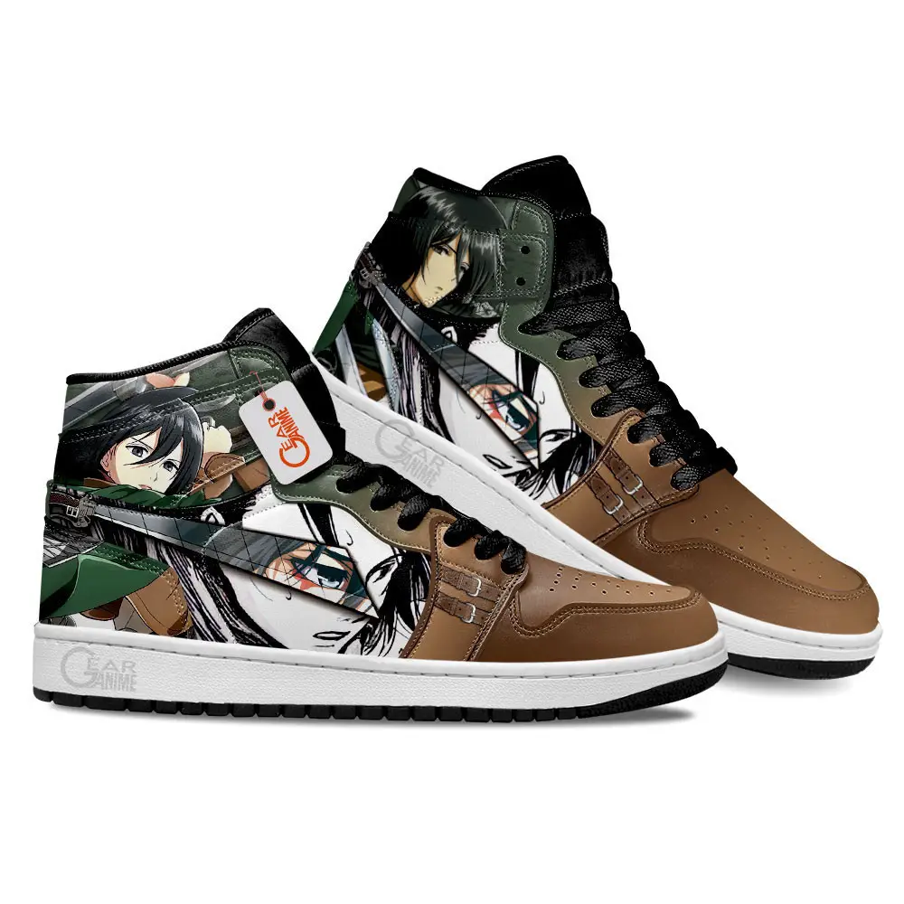 Air JD Hightop Shoes Mikasa Ackerman Anime Shoes Custom Sneakers MN2102
