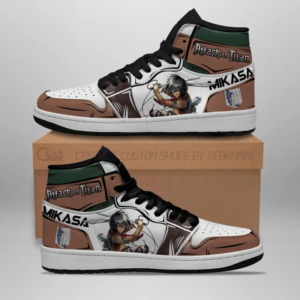 Air JD Hightop Shoes Mikasa Ackerman JD1s Sneakers Attack On Titan Anime JD1s Sneakers