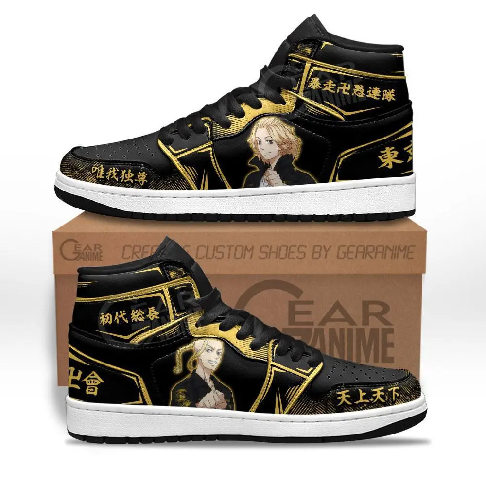 Air JD Hightop Shoes Mikey and Draken JD1s Sneakers Custom Anime Tokyo Revengers Shoes