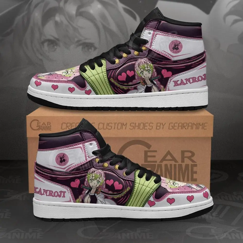 Air JD Hightop Shoes Mitsuri Kanroji JD1s Sneakers Love Hashira Demon Slayer Anime Shoes