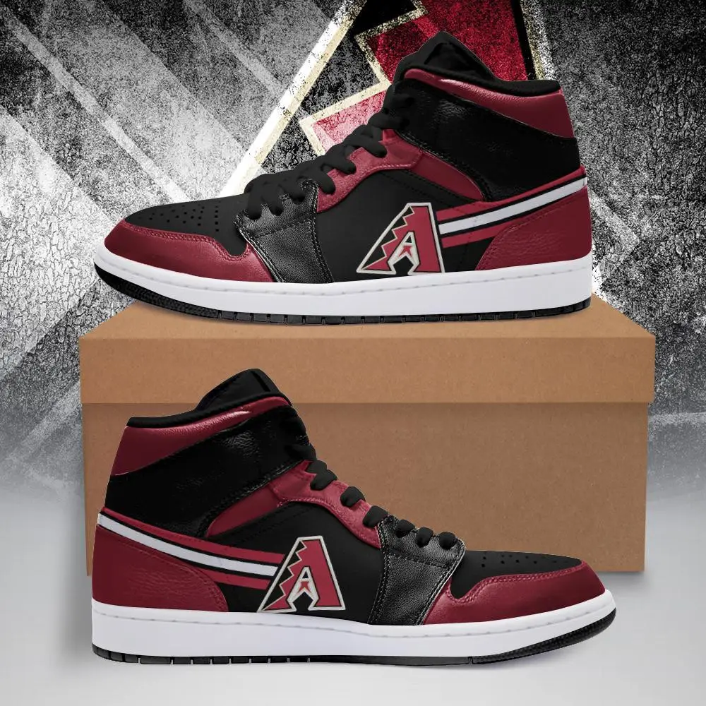 Air JD Hightop Shoes MLB Arizona Diamondbacks Red Black Air Jordan 1 High Sneakers