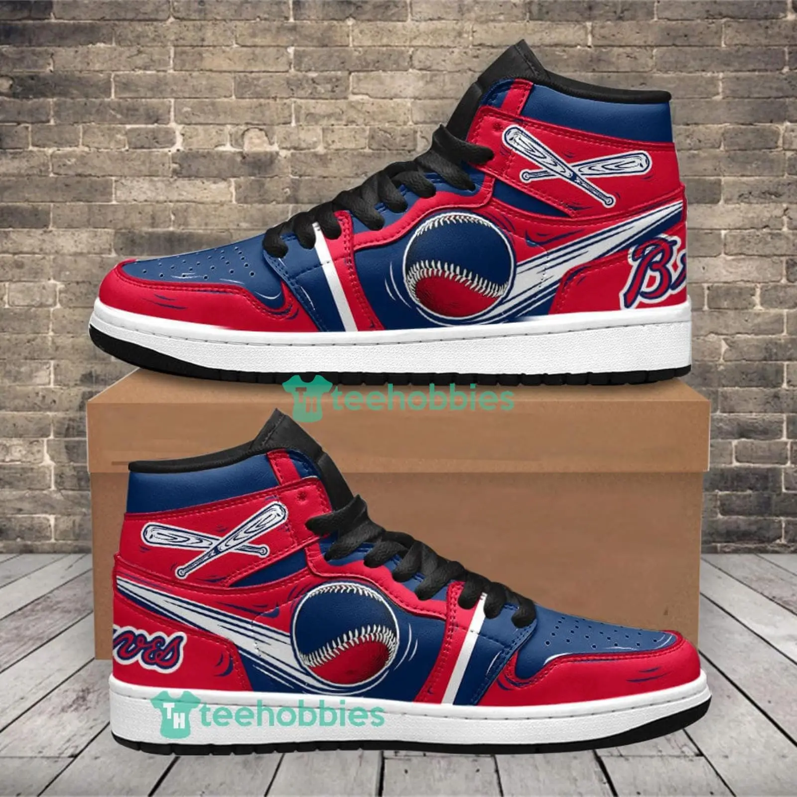 Air JD Hightop Shoes MLB Atlanta Braves Special Edition Air Jordan 1 High Sneakers